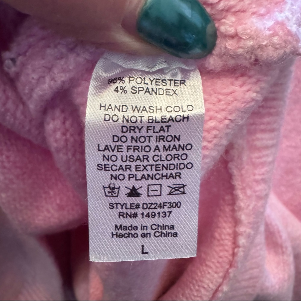 Double Zero Pink Crewneck Sweater with Dolman Sleeves Large - NWT - Picture 6 of 10